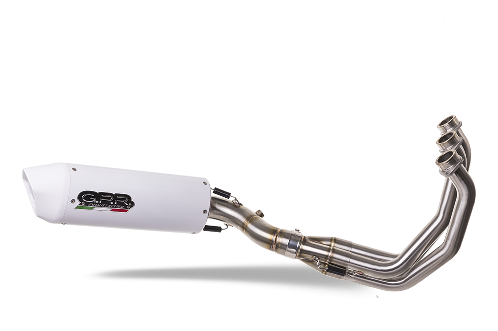 Exhaust compatible with Yamaha Mt-09 Tracer 900 2015-2016, Albus Ceramic, Homologated legal full system exhaust, including removable db killer 
