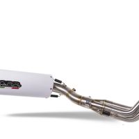 Scarico compatibile con Yamaha Mt-09 Tracer 900 2015-2016, Albus Ceramic, Scarico completo omologato,fornito con db killer estraibile e collettore