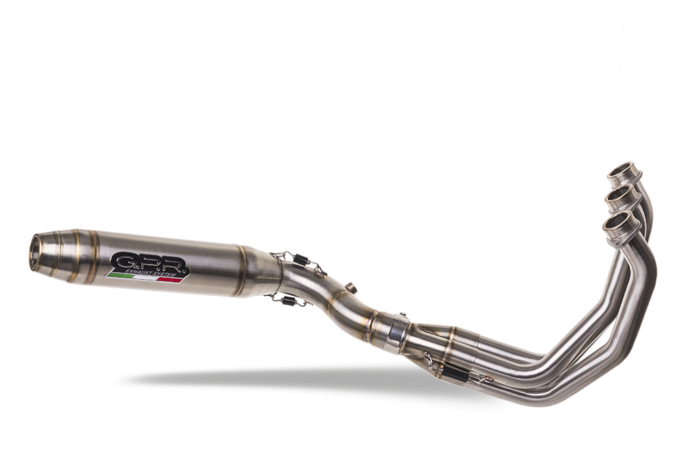 Scarico compatibile con Triumph Tiger Sport 660 2022-2024, Deeptone Inox, Scarico completo racing, fornito con db killer estraibile e collettore, non conforme per uso stradale