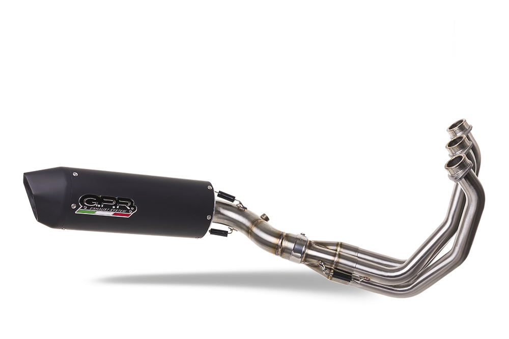 Scarico compatibile con Yamaha Mt-09 Tracer 900 2015-2016, Furore Nero, Scarico completo omologato,fornito con db killer estraibile e collettore