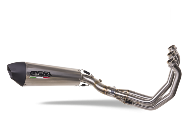 Scarico compatibile con Yamaha Mt-09 Tracer 900 2015-2016, Gpe Ann. titanium, Scarico completo omologato,fornito con db killer estraibile e collettore