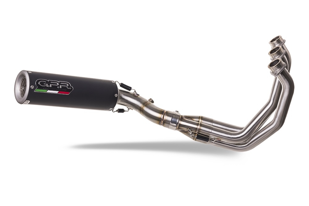 Exhaust compatible with Yamaha XSR900 2022-2024, M3 Black Titanium, Racing full system exhaust, including removable db killer 