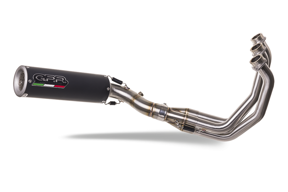 Scarico compatibile con Yamaha Tracer 900 GT 2018-2020, M3 Black Titanium, Scarico completo racing, fornito con db killer estraibile e collettore, non conforme per uso stradale
