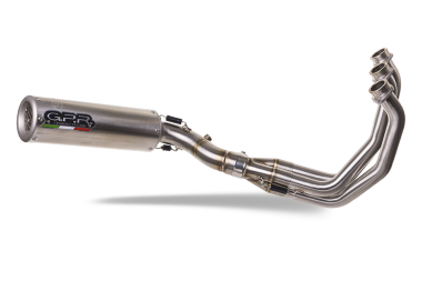 Scarico compatibile con Triumph Trident 660 2021-2024, M3 Inox , Scarico completo omologato,fornito con db killer estraibile,catalizzatore e collettore