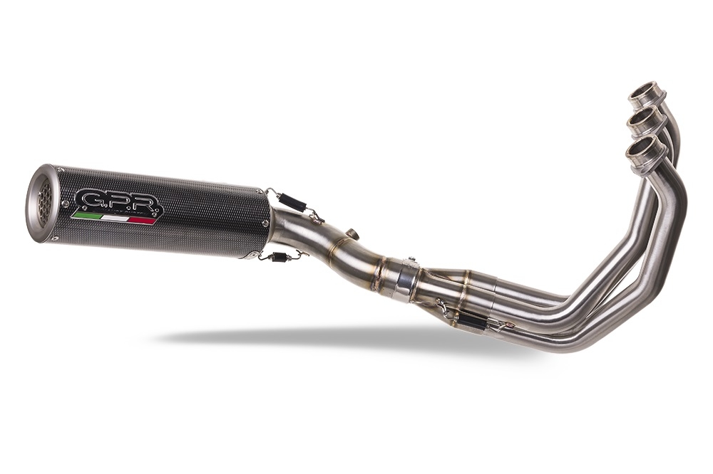 Scarico compatibile con Triumph Trident 660 2021-2024, M3 Poppy , Scarico completo omologato,fornito con db killer estraibile,catalizzatore e collettore