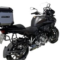 TOP CASE - BAULETTO GPR TECH COMPATABILE CON Benelli Trk 502 2021/2024 e5 GPR TECH BAULETTO TOP CASE ALPI-TECH 35 LT. COLORE ARGENTO CON PIASTRA SPECIFICA 