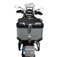 TOP CASE - BAULETTO GPR TECH COMPATABILE CON Benelli Trk 502 2021/2024 e5 GPR TECH BAULETTO TOP CASE ALPI-TECH 35 LT. COLORE ARGENTO CON PIASTRA SPECIFICA 