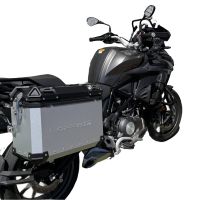 GPR TECH COMPATABILE CON Benelli Trk 502 2021/2024 e5 GPR TECH COPPIA DI VALIGIE LATERALI ARGENTO ALPI-TECH 38 LT. + 38 LT. CON TELAIO SPECIFICO 