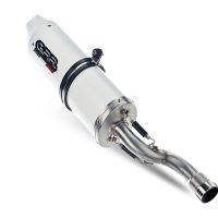 Scarico compatibile con Fantic Motor XMF 125 2025-2026, Albus Ceramic, Terminale di scarico Racing, con raccordo specifico e db killer estraibile, non conforme per uso stradale