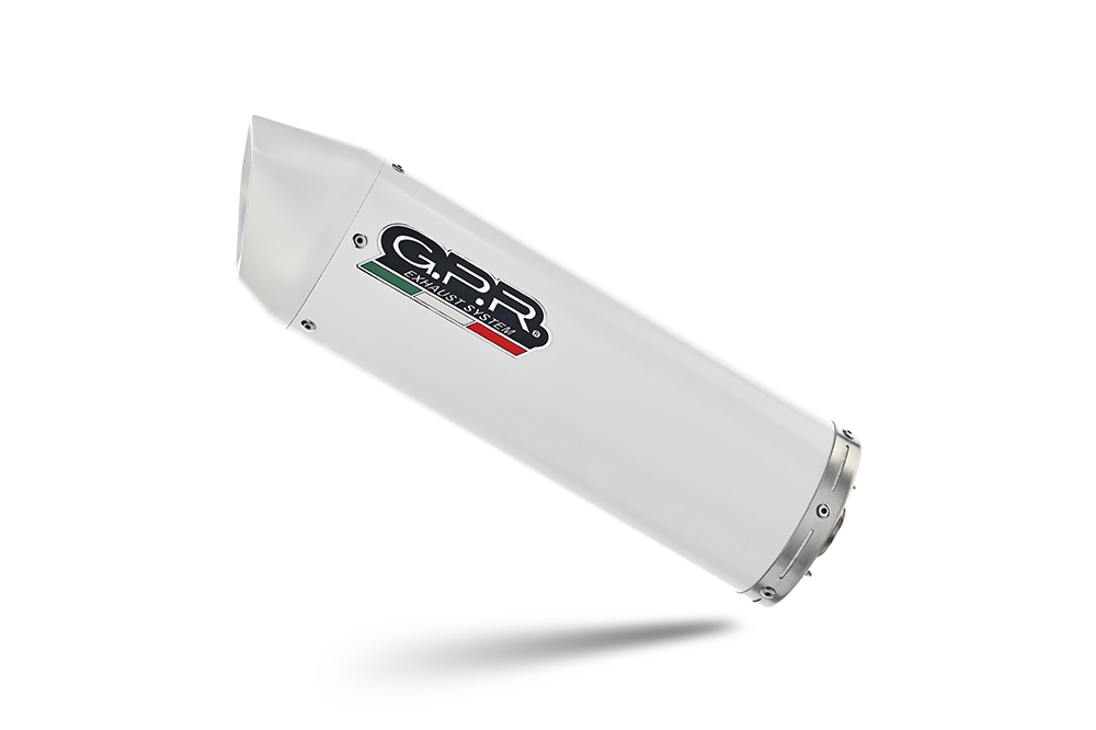 Scarico compatibile con Fantic Motor XMF 125 2025-2026, Albus Ceramic, Terminale di scarico Racing, con raccordo specifico e db killer estraibile, non conforme per uso stradale