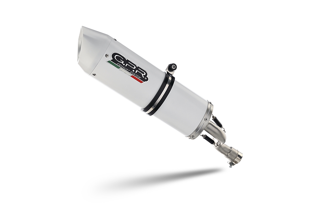 Scarico compatibile con Fantic Motor XMF 125 2025-2026, Albus Ceramic, Terminale di scarico Racing, con raccordo specifico e db killer estraibile, non conforme per uso stradale