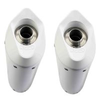 Scarico compatibile con Ktm Superduke 990 - R ( LC8) 2004-2012, Albus Ceramic, Coppia di terminali di scarico omologati, forniti con db killer removibili e raccordi specifici