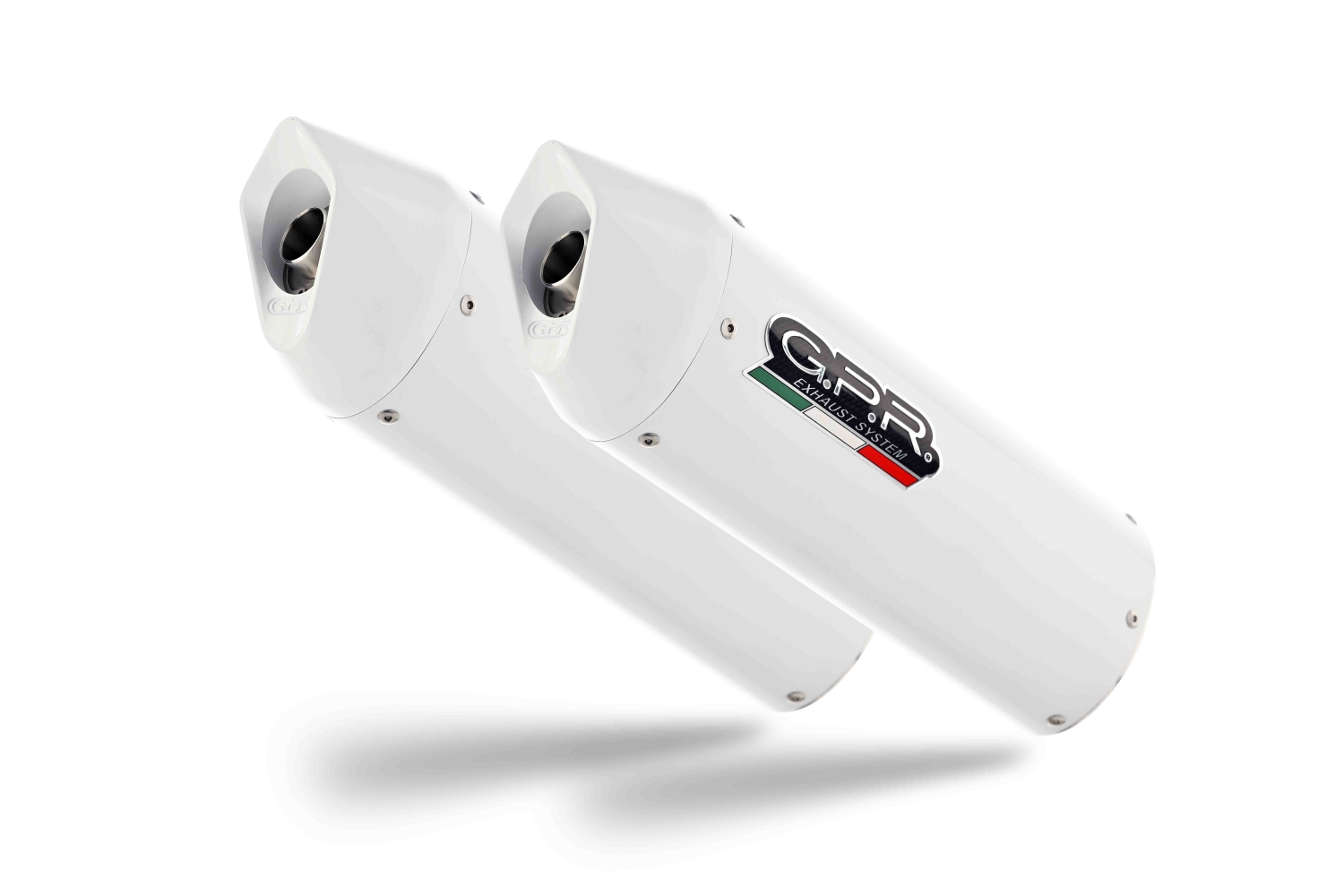 Scarico compatibile con Ktm Supermoto Smr 990 2008-2012, Albus Ceramic, Coppia di silenziatori di scarico omologati, con flangia specifica, con db killer estraibili