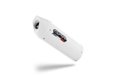 Scarico compatibile con Ducati Hypermotard 796 2010-2012, Albus Ceramic, Terminale di scarico semi-completo, omologato, con db killer estraibile e raccordo specifico
