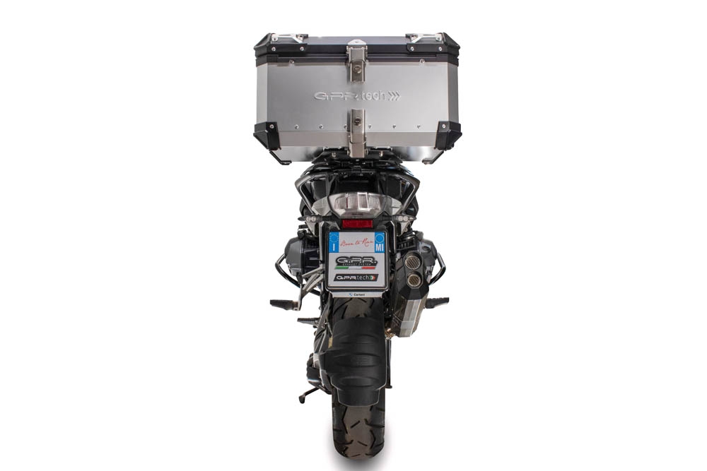 TOP CASE - BAULETTO GPR TECH COMPATABILE CON Bmw R 1250 Gs 2019/2020 e4 GPR TECH BAULETTO TOP CASE ALPI-TECH 45 LT. COLORE ARGENTO CON PIASTRA SPECIFICA 