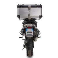 TOP CASE - BAULETTO GPR TECH COMPATABILE CON Bmw R 1250 Gs 2019/2020 e4 GPR TECH BAULETTO TOP CASE ALPI-TECH 55 LT COLORE ARGENTO CON PIASTRA SPECIFICA 