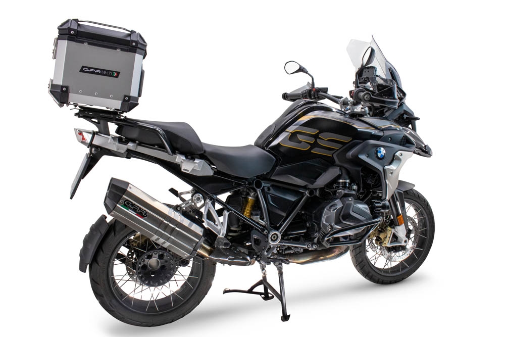 TOP CASE - BAULETTO GPR TECH COMPATABILE CON Bmw R 1250 Gs 2021/2024 e5 GPR TECH BAULETTO TOP CASE ALPI-TECH 35 LT. COLORE ARGENTO CON PIASTRA SPECIFICA 
