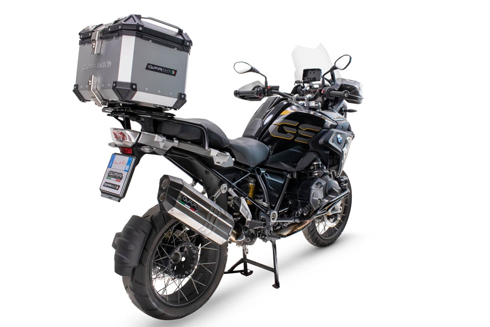 TOP CASE - BAULETTO GPR TECH COMPATABILE CON Bmw R 1250 Gs 2021/2024 e5 GPR TECH BAULETTO TOP CASE ALPI-TECH 35 LT. COLORE ARGENTO CON PIASTRA SPECIFICA 
