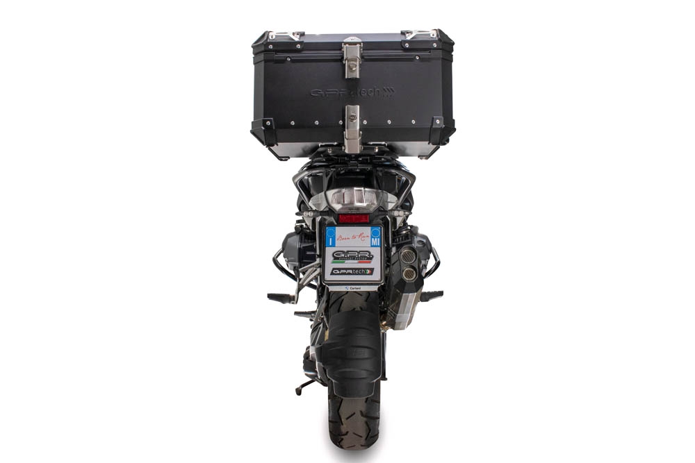 TOP CASE - BAULETTO GPR TECH COMPATABILE CON Bmw R 1250 Gs 2021/2024 e5 GPR TECH BAULETTO TOP CASE ALPI-TECH 45 LT. COLORE NERO CON PIASTRA SPECIFICA 