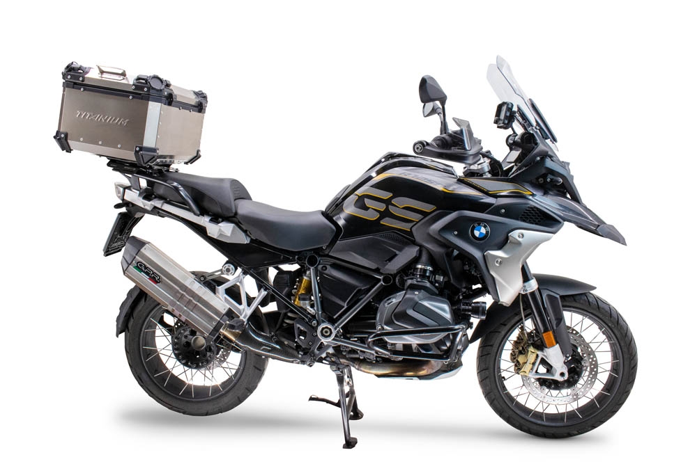  GPR TECH TOP CASE ALPI-TECH 55 LT Top case in Titanium , Titanium Natural color with universal plate included Capacity 55 LT.