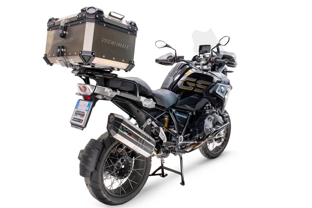  GPR TECH TOP CASE ALPI-TECH 55 LT Top case in Titanium , Titanium Natural color with universal plate included Capacity 55 LT.