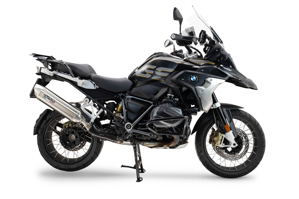 Exhaust compatible with Bmw R 1250 Gs -Adventure 2021-2024, Furore-X Acciaio Inox, Homologated legal slip-on exhaust including removable db killer and link pipe 