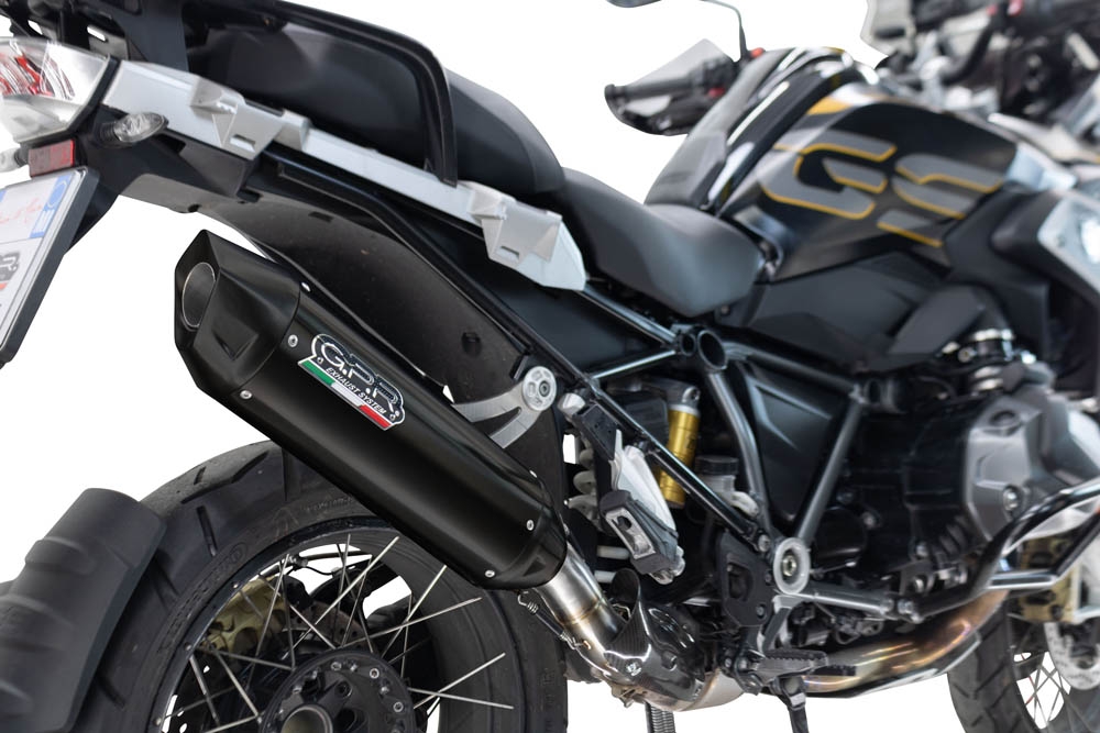 Scarico compatibile con Bmw R 1250 Gs -Adventure 2019-2020, Furore-X Titanio Nero, Scarico omologato, silenziatore con db killer estraibile e raccordo specifico