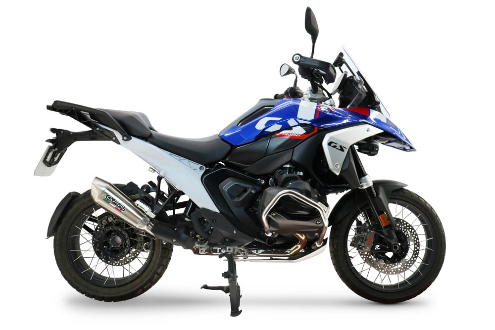 Scarico GPR compatibile con  Bmw R 1300 GS Adventure 2024-2026, GP-Revo Titanium, Scarico omologato, silenziatore con db killer estraibile e raccordo specifico
