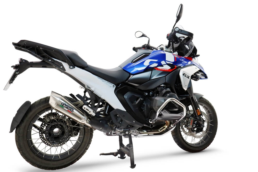 Scarico GPR compatibile con  Bmw R 1300 GS Adventure 2024-2026, GP-Revo Titanium, Scarico omologato, silenziatore con db killer estraibile e raccordo specifico