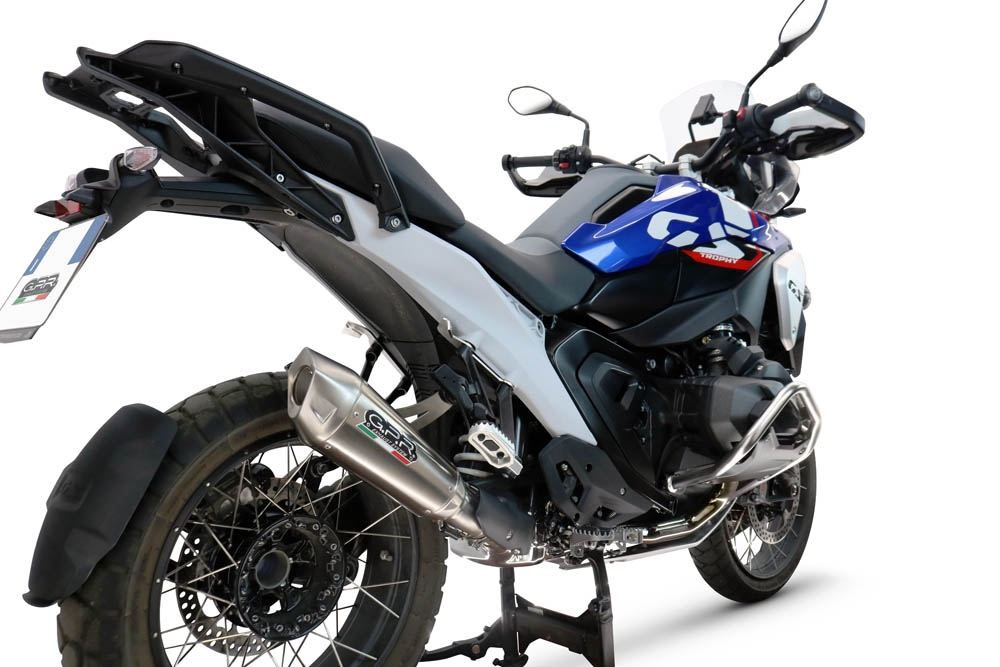 Scarico GPR compatibile con  Bmw R 1300 GS Adventure 2024-2026, GP-Revo Titanium, Scarico omologato, silenziatore con db killer estraibile e raccordo specifico