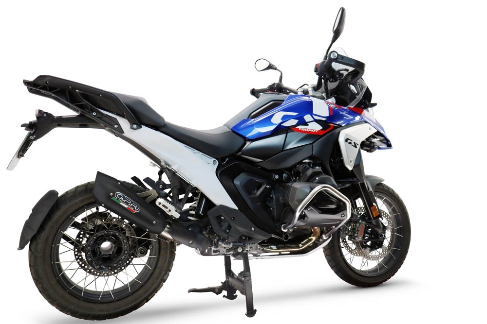 Scarico GPR compatibile con  Bmw R 1300 GS Adventure 2024-2026, GP-Revo Black Titanium, Scarico omologato, silenziatore con db killer estraibile e raccordo specifico