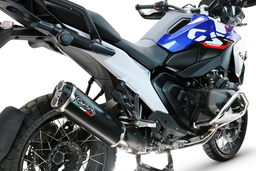 Scarico GPR compatibile con  Bmw R 1300 R / RS 2025-2026, Hyper Dual Black Titanium, Scarico omologato, silenziatore con db killer estraibile e raccordo specifico