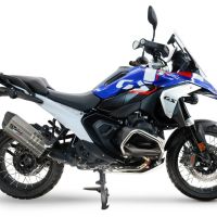 Scarico GPR compatibile con  Bmw R 1300 GS Adventure 2024-2026, Hyper Sonic Titanium, Scarico omologato, silenziatore con db killer estraibile e raccordo specifico