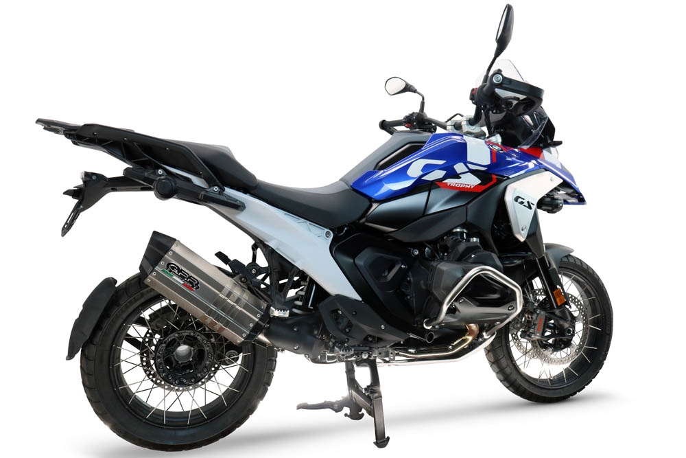 Scarico GPR compatibile con  Bmw R 1300 GS Adventure 2024-2026, Hyper Sonic Titanium, Scarico omologato, silenziatore con db killer estraibile e raccordo specifico