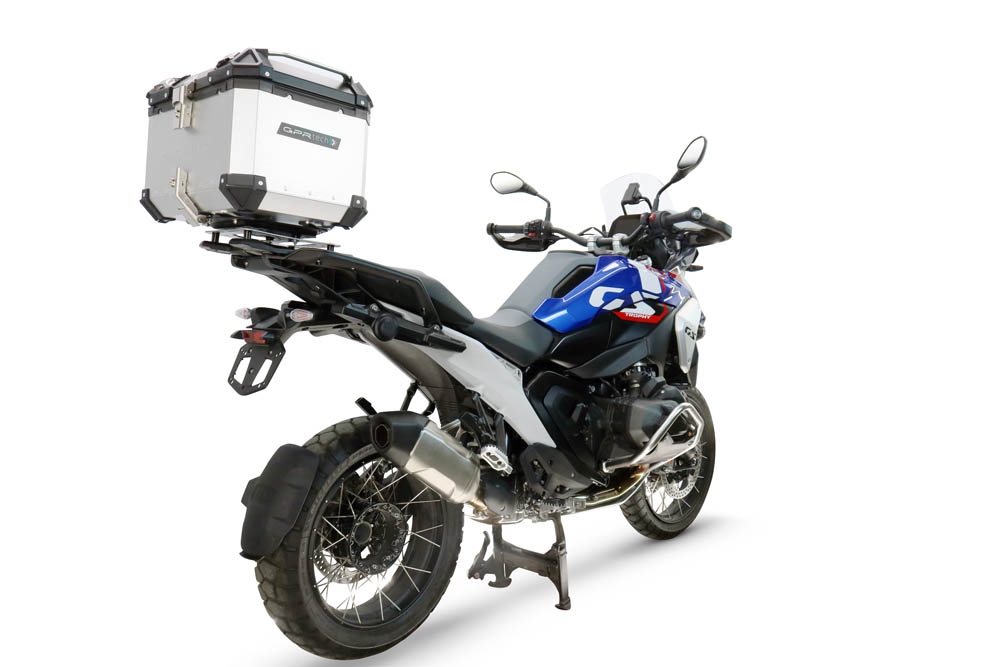 TOP CASE - BAULETTO GPR TECH COMPATIBILE CON Bmw R 1300 GS 2024/2026 GPR TECH BAULETTO TOP CASE ALPI-TECH 45 LT. COLORE ARGENTO CON PIASTRA PER PORTA PACCHI ORIGINALE 