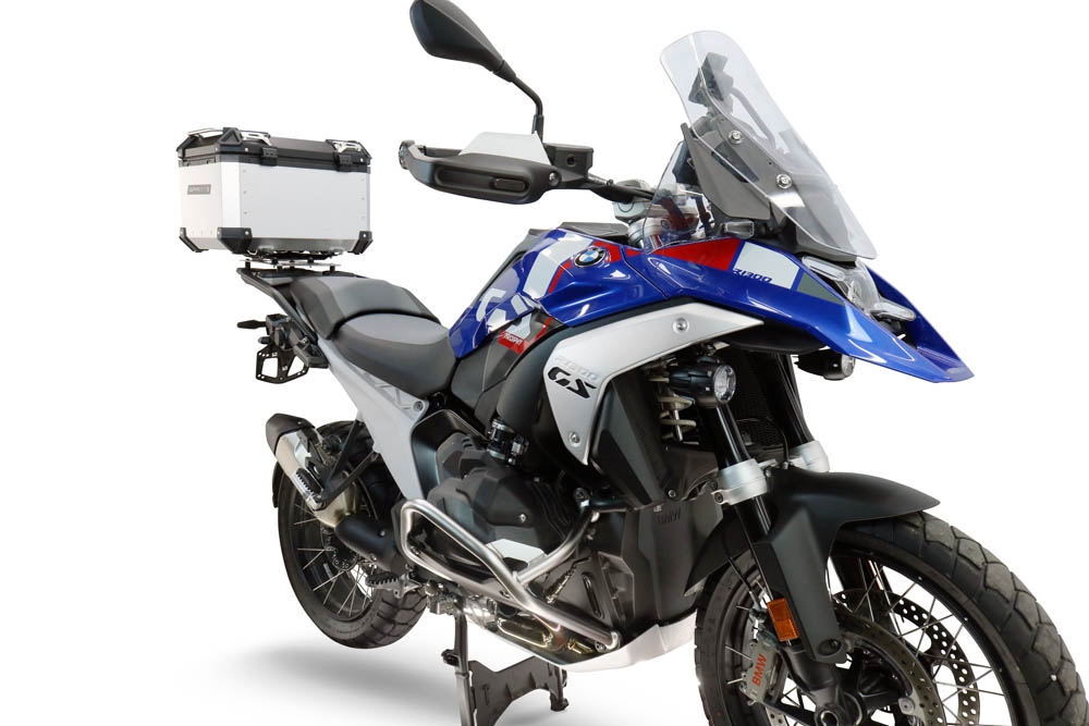 TOP CASE - BAULETTO GPR TECH COMPATIBILE CON Bmw R 1300 GS 2024/2026 GPR TECH BAULETTO TOP CASE ALPI-TECH 45 LT. COLORE ARGENTO CON PIASTRA PER PORTA PACCHI ORIGINALE 