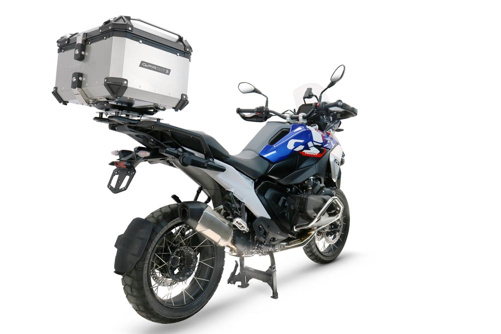 TOP CASE - BAULETTO GPR TECH COMPATIBILE CON Bmw R 1300 GS 2024/2026 GPR TECH BAULETTO TOP CASE ALPI-TECH 55 LT COLORE ARGENTO CON PIASTRA PER PORTA PACCHI ORIGINALE 