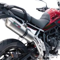 Scarico compatibile con Triumph Tiger 900 GT / Pro / Rally Pro 2024-2025, Satinox , Scarico omologato, silenziatore con db killer estraibile e raccordo specifico
