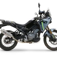 GPR exhaust compatible with  Cf Moto 450 MT 2024-2025, Dune Triovale Titanio, Homologated legal slip-on exhaust including removable db killer and link pipe 
