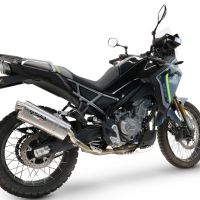 GPR exhaust compatible with  Cf Moto 450 MT 2024-2025, Dune Triovale Titanio, Homologated legal slip-on exhaust including removable db killer and link pipe 