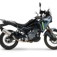 GPR exhaust compatible with  Cf Moto 450 MT 2024-2025, Furore-X Titanio, Homologated legal slip-on exhaust including removable db killer and link pipe 