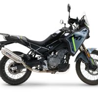 GPR exhaust compatible with  Cf Moto 450 MT 2024-2025, Furore-X Acciaio Inox, Homologated legal slip-on exhaust including removable db killer and link pipe 