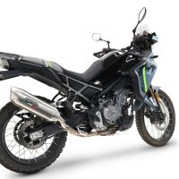 GPR exhaust compatible with  Cf Moto 450 MT 2024-2025, Furore-X Acciaio Inox, Homologated legal slip-on exhaust including removable db killer and link pipe 