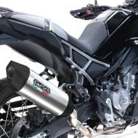 GPR exhaust compatible with  Cf Moto 450 MT 2024-2025, Furore-X Titanio, Homologated legal slip-on exhaust including removable db killer and link pipe 