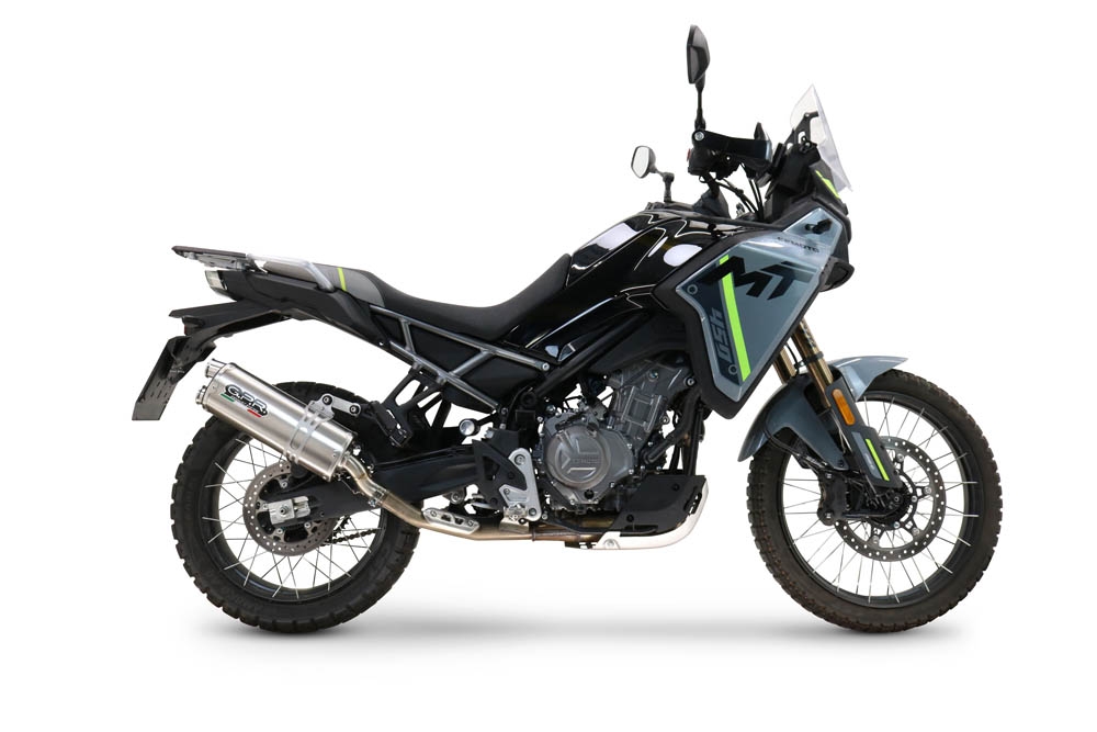 Scarico GPR compatibile con  Cf Moto 450 MT 2024-2025, Dual Inox, scarico Racing, con raccordo specifico e db killer estraibile, non conforme per uso stradale