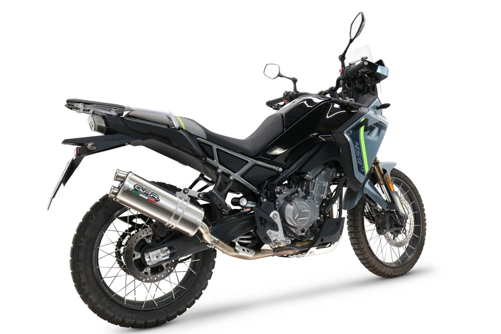 Scarico GPR compatibile con  Cf Moto 450 MT 2024-2025, Dual Inox, scarico Racing, con raccordo specifico e db killer estraibile, non conforme per uso stradale