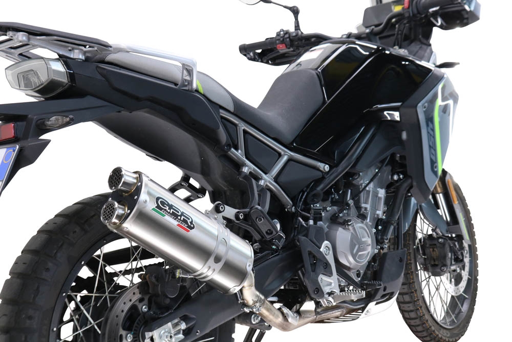 Scarico GPR compatibile con  Cf Moto 450 MT 2024-2025, Dual Inox, scarico Racing, con raccordo specifico e db killer estraibile, non conforme per uso stradale