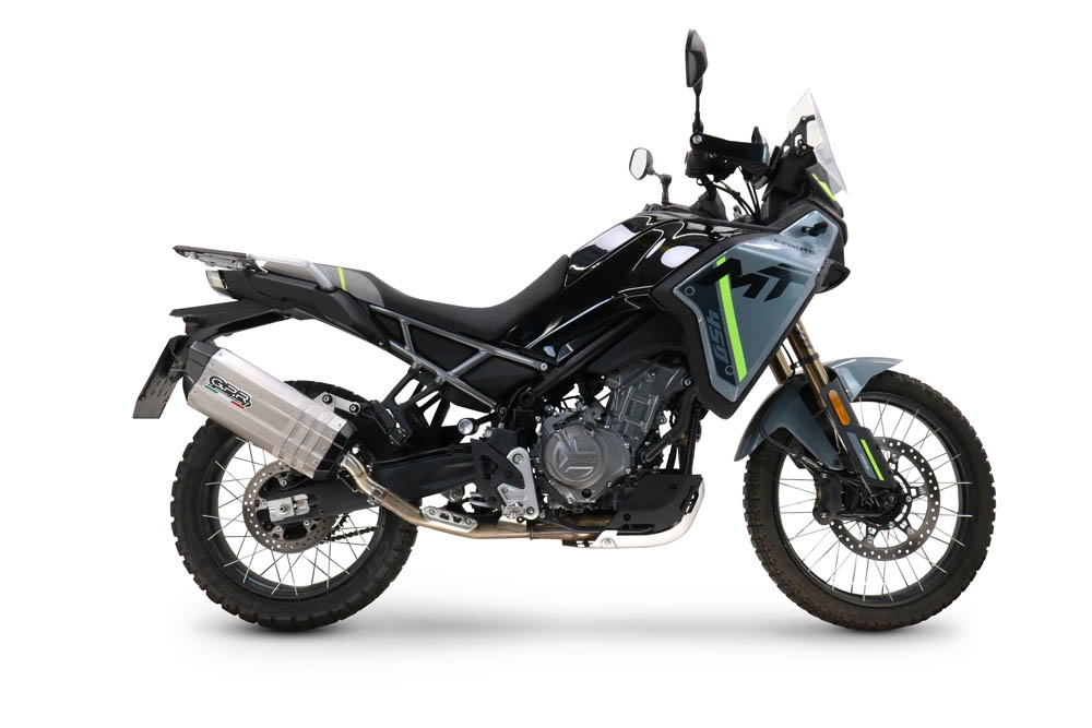 GPR exhaust compatible with  Cf Moto 450 MT 2024-2025, Hyper Sonic Titanium, Racing full system exhaust, including removable db killer/spark arrestor 
