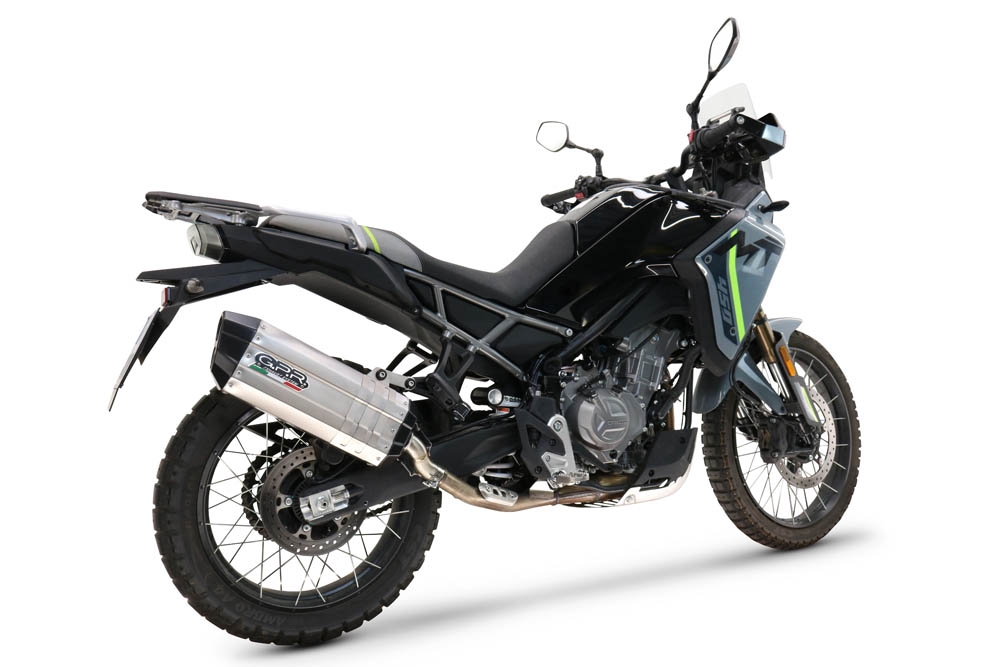 GPR exhaust compatible with  Cf Moto 450 MT 2024-2025, Hyper Sonic Titanium, Racing full system exhaust, including removable db killer/spark arrestor 
