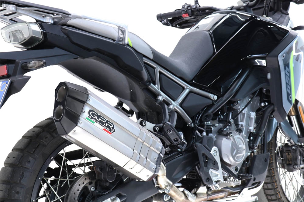 GPR exhaust compatible with  Cf Moto 450 MT 2024-2025, Hyper Sonic Titanium, Racing full system exhaust, including removable db killer/spark arrestor 